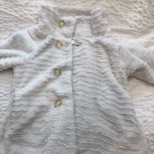 Fuzzy white girls jacket